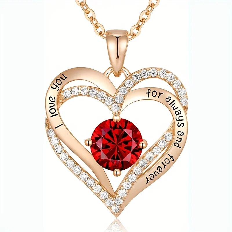 Collana con Ciondolo in Zircone Rosso